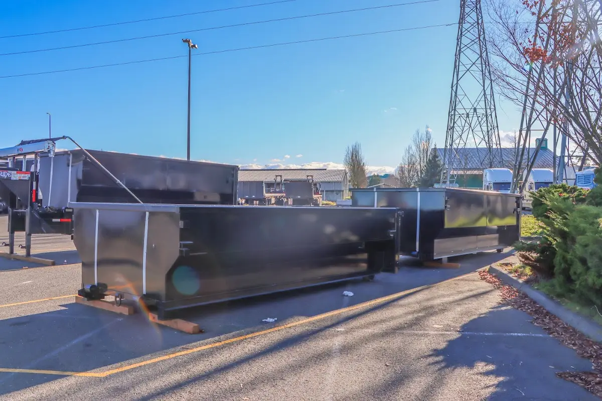 Roll-off dumpster ready for waste disposal at job site for Concrete Dumpster Rental in New Paltz